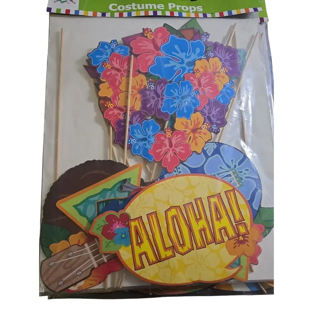 Hawaiian Theme Party Props and Decorations Bundle - 19 pieces